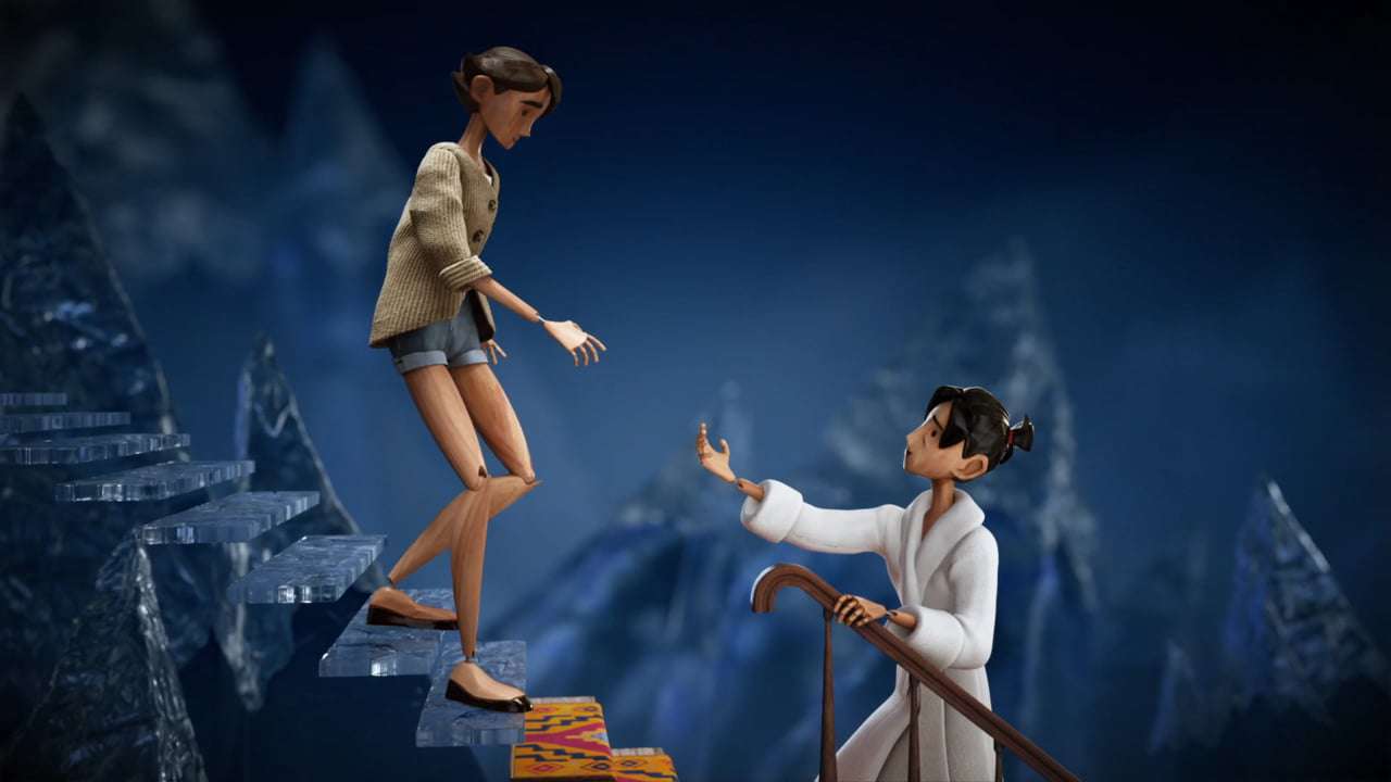 Start with Connection — animated staircase scene showing parent reaching for child