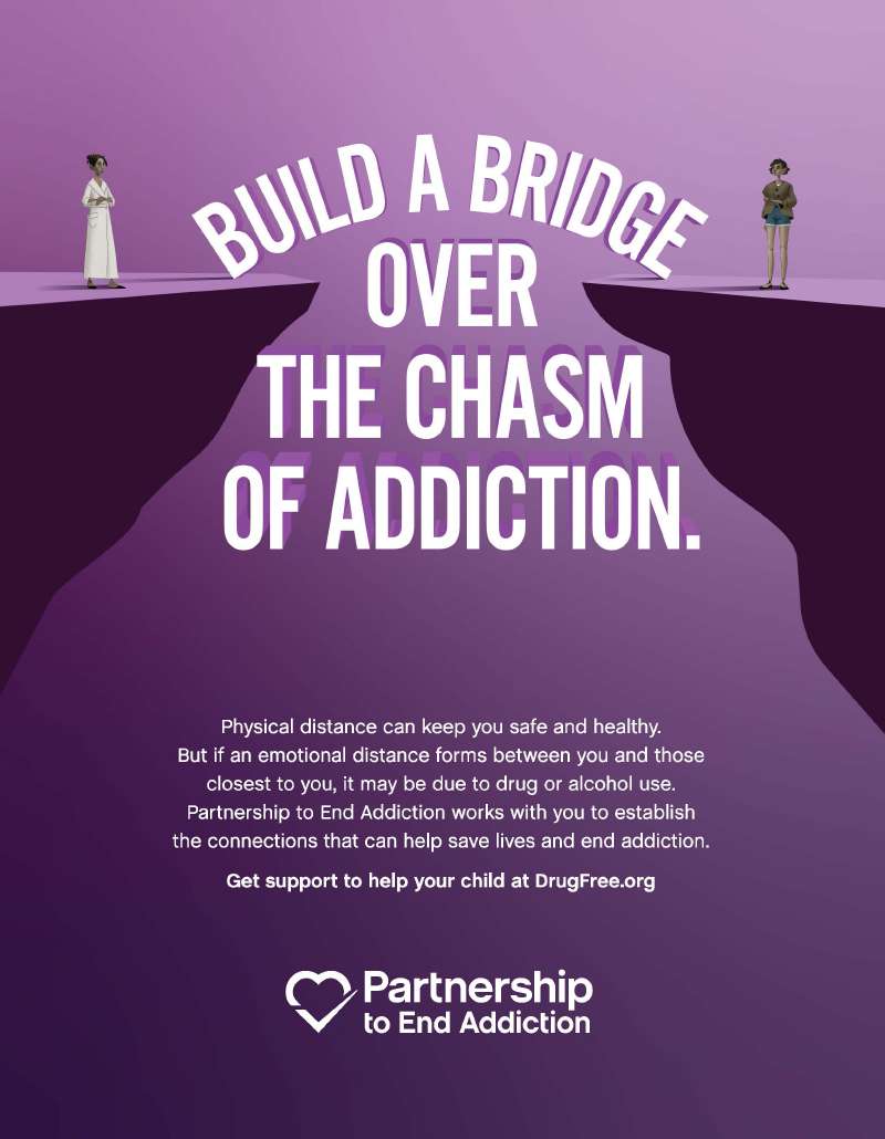 Build a Bridge Over the Chasm of Addiction — Partnership to End Addiction campaign